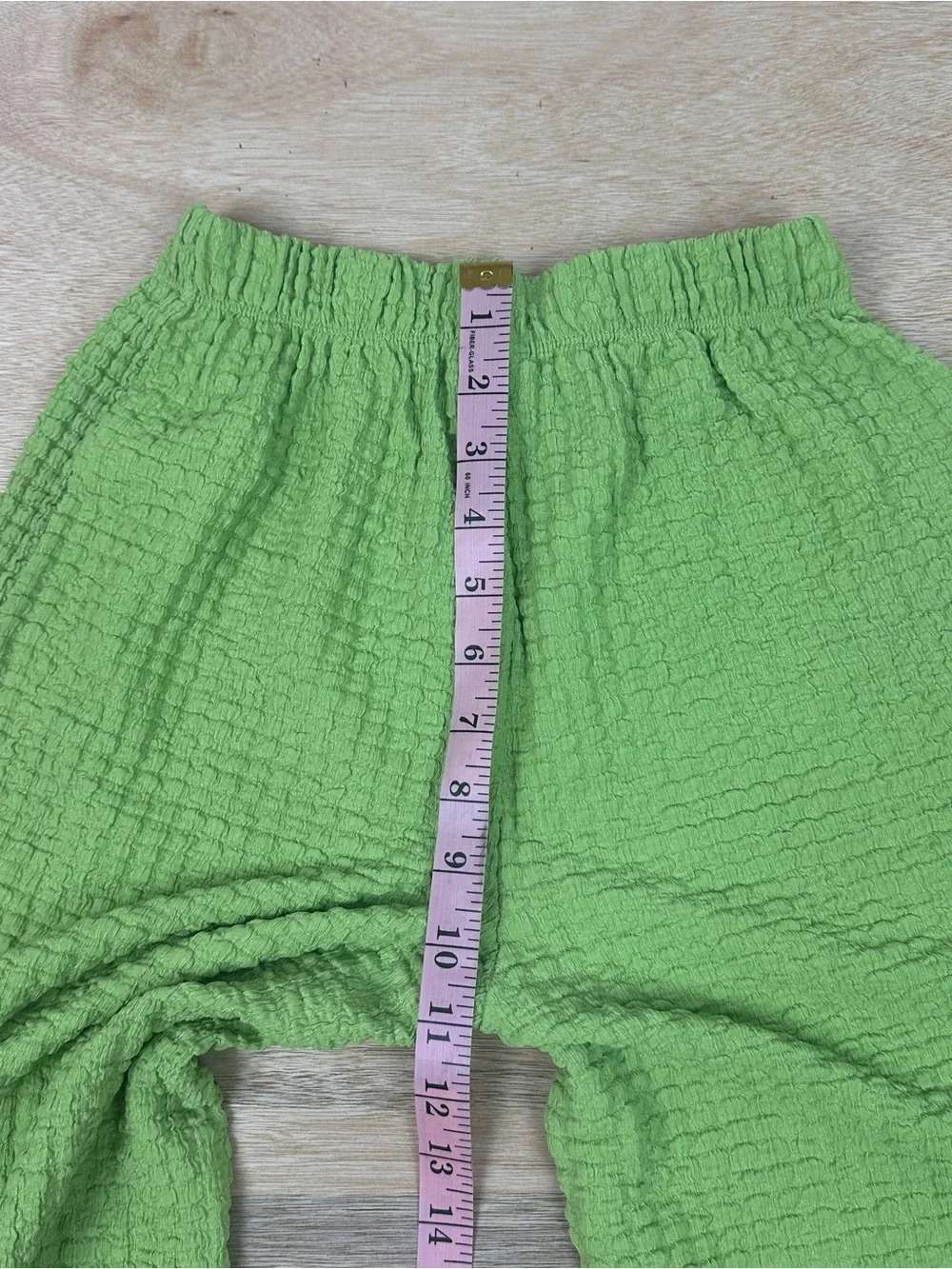Zara Kids Green Wide-Leg Textured Boho Pants